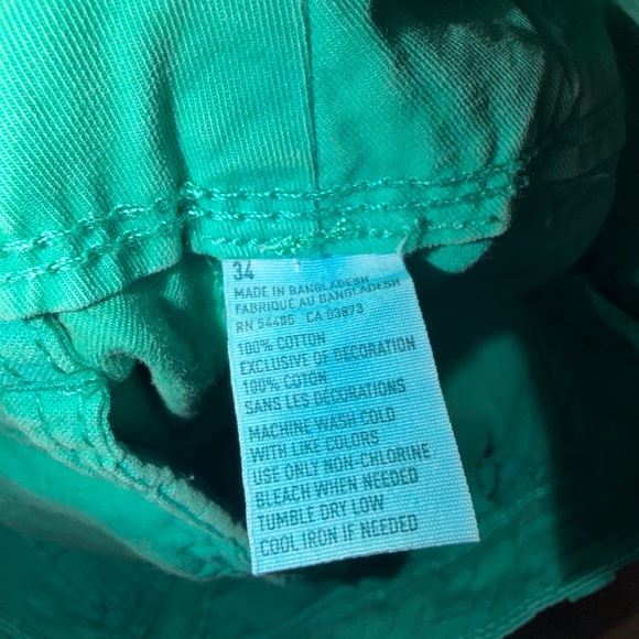 American Eagle Men’s Prep Length Shorts Teal Green size 34 - Picture 4 of 4